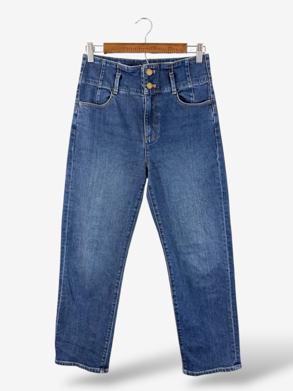 Ann Taylor Petite Easy Straight Jeans Size 2P High Waist Dark Wash Casual Preppy